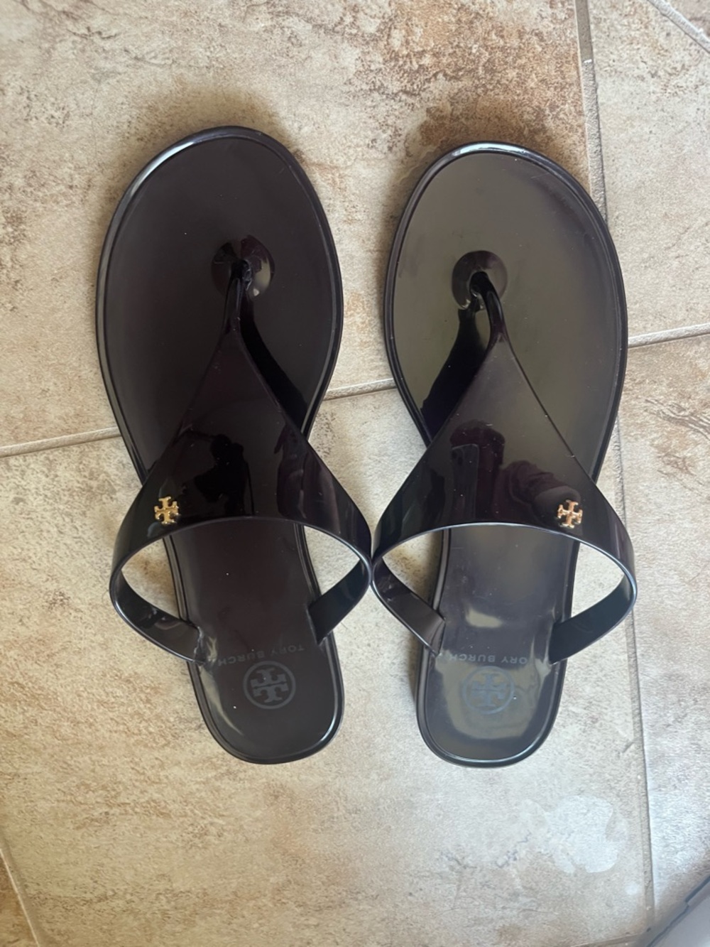 Tory Burch Patent Miller Flip Flop Sandals